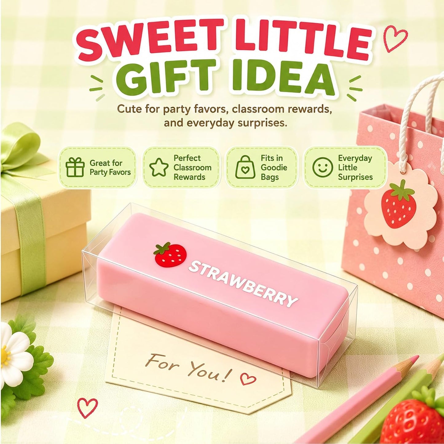 Strawberry and Butter Slow Rising Squishy Stress Relief Toy Set 2 Pack