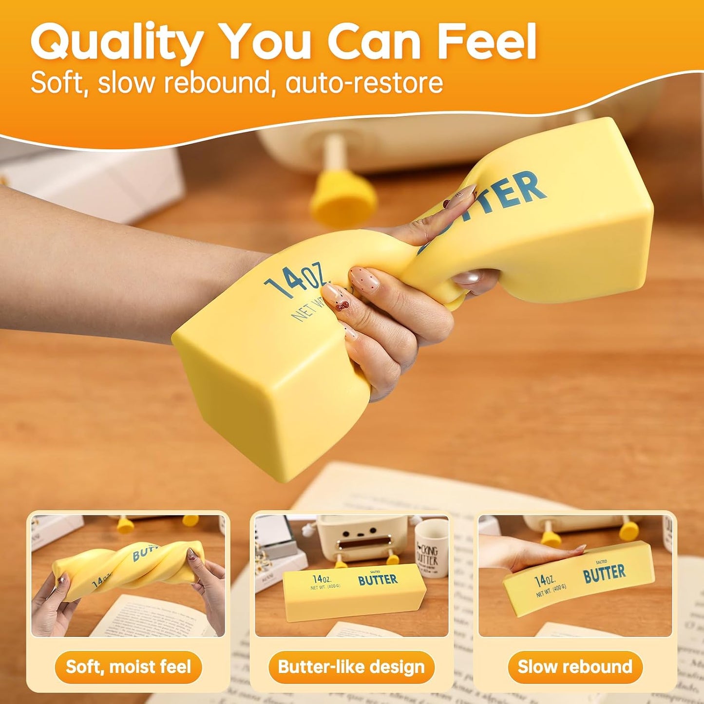 Jumbo Butter Squishy Slow Rising Stress Relief Toy 14 oz