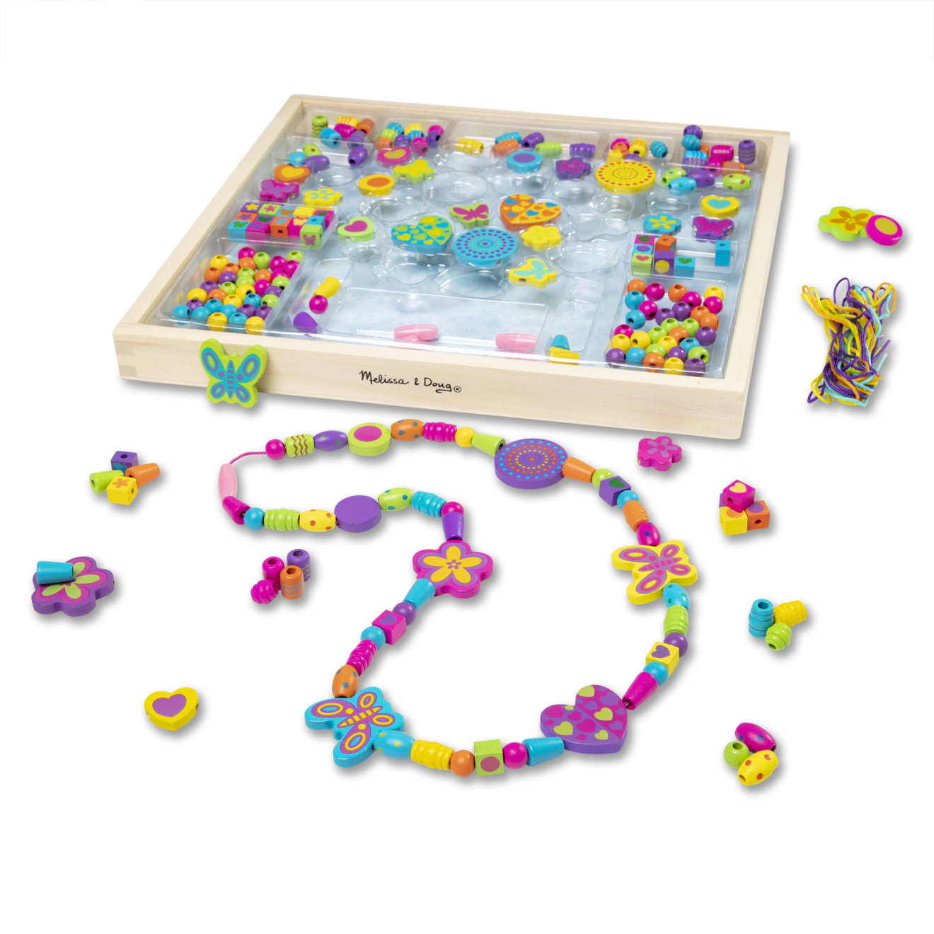 Melissa & Doug Created by Me! Bead Bouquet Wooden Jewelry-Making Kit – 220+ Beads