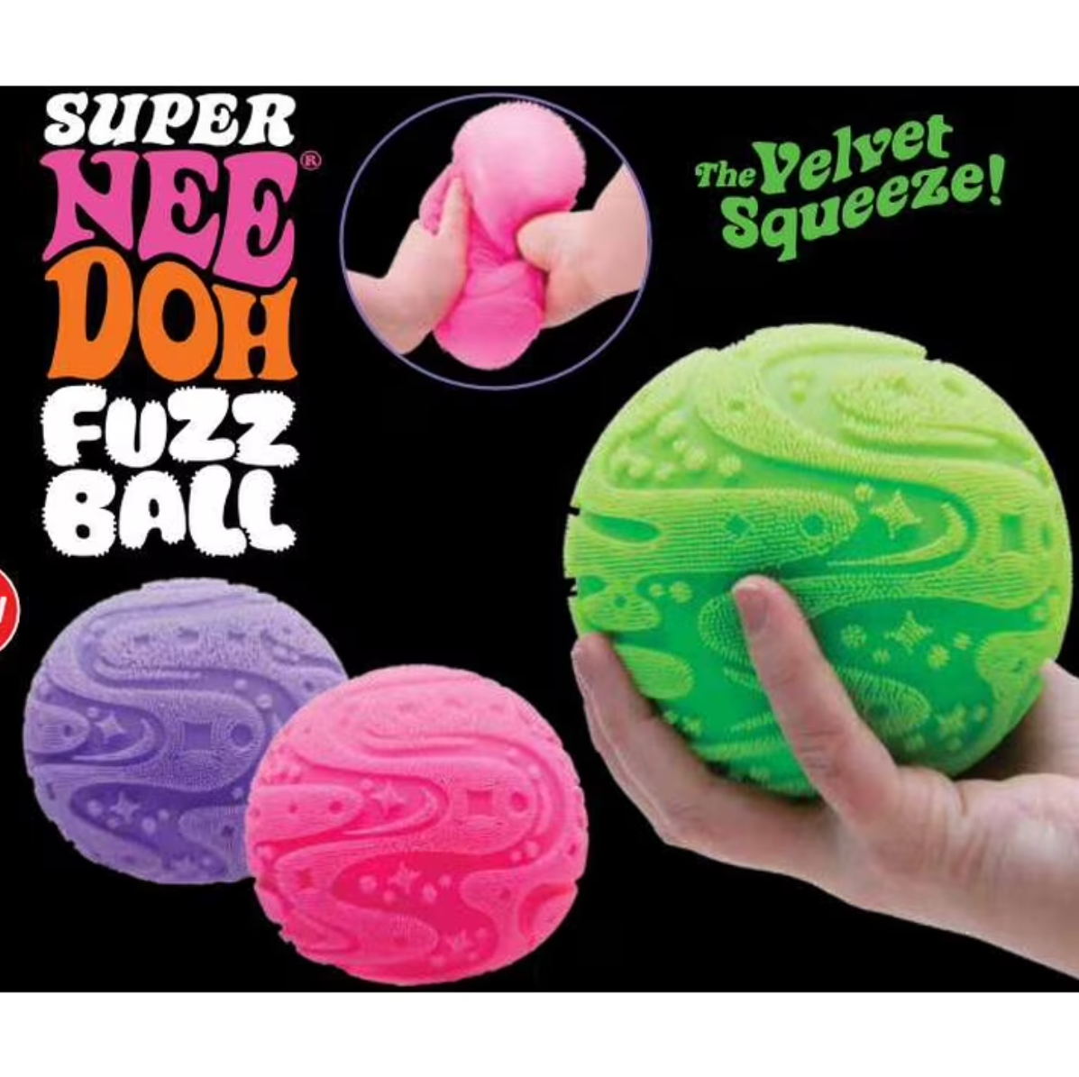 Schylling Super NeeDoh Fuzz Ball Sensory Fidget Toy 4 Inch 1 RANDOM Color