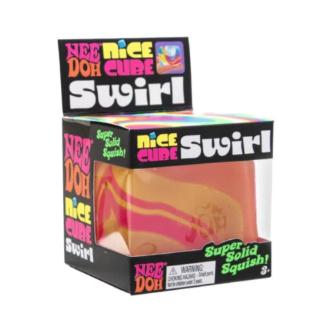Nee Doh Nice Cube SWIRL 2.5 Inch Squish Ball Fidget Toy