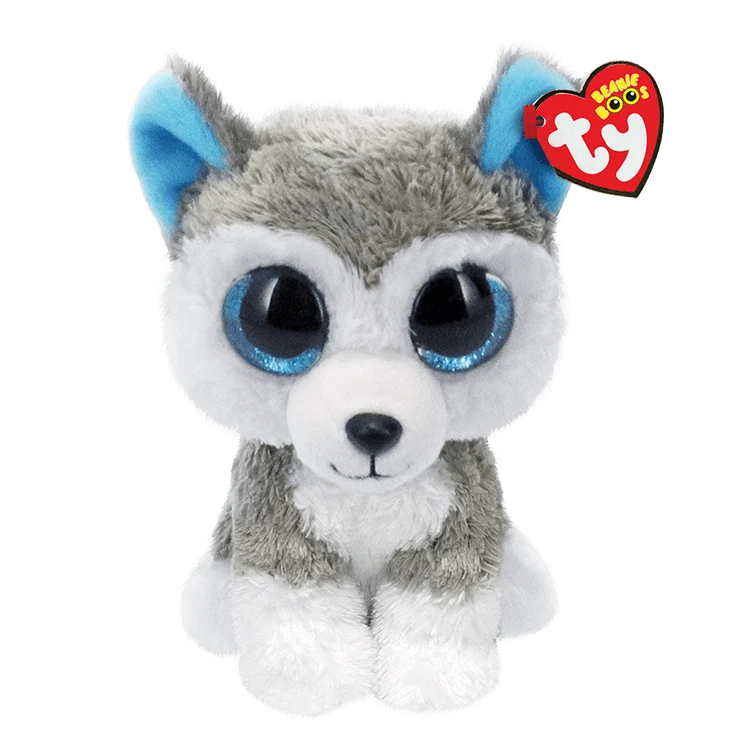 TY Slush Grey and White Husky Plush Toy – Soft Husky Stuffed Animal