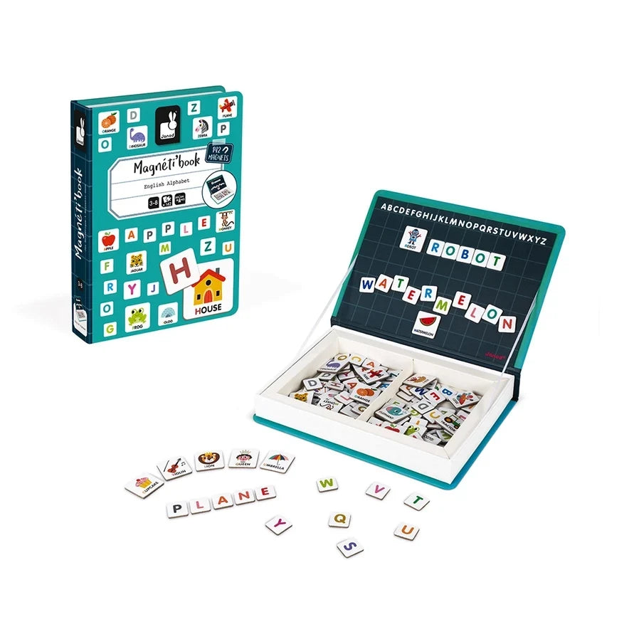 Janod English Alphabet Magneti'Book Magnetic Spelling Game – 142 Magnets