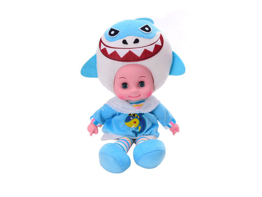 18" Shark Doll with Sound and Music – Plush Baby Doll Toy, Interactive Musical Doll
