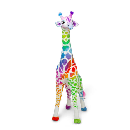 Melissa and Doug Rainbow Giraffe Lifelike Plush 54 Inch Stuffed Animal