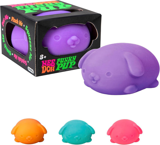 Schylling NeeDoh Funky Pups – Squishy Sensory Toy – Soft Dough Filling – Ages 3 and Up – Color May Vary; One Dog Per Pack