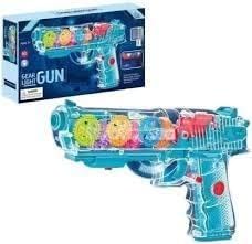Transparent Gear Gun with Moving Gears LED Lights and Music