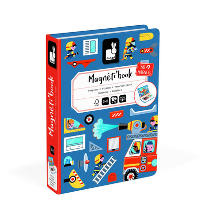 Janod Firefighters Magneti'Book Magnetic Educational Game – 60 Magnets
