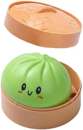 Jumbo Solid Color Dumpling Squishy Squeeze Toy with Steamer Mystery Color