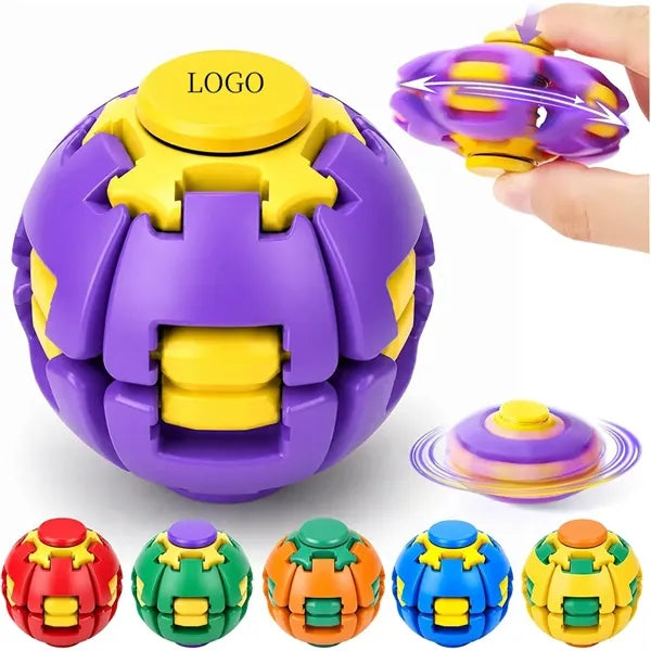 Press-to-Spin Fidget Stress Ball Sensory Squeeze Toy