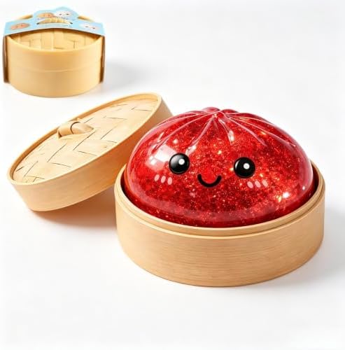 Glitter Dumpling Squishy Squeeze Toy with Steamer Mystery Color