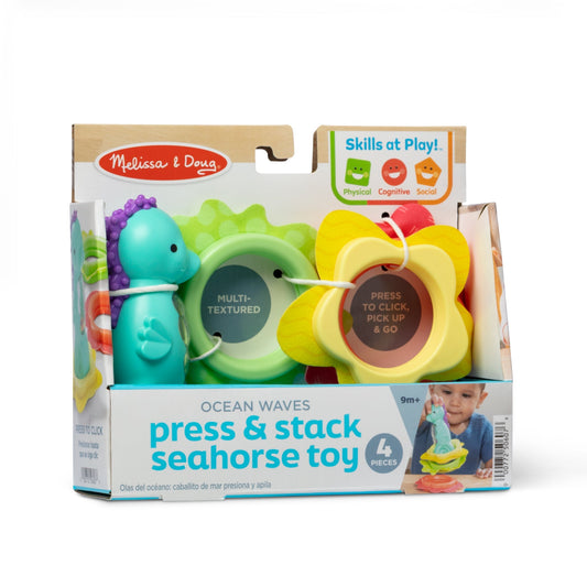 Melissa & Doug Ocean Waves Press & Stack Seahorse Sensory Stacking Toy