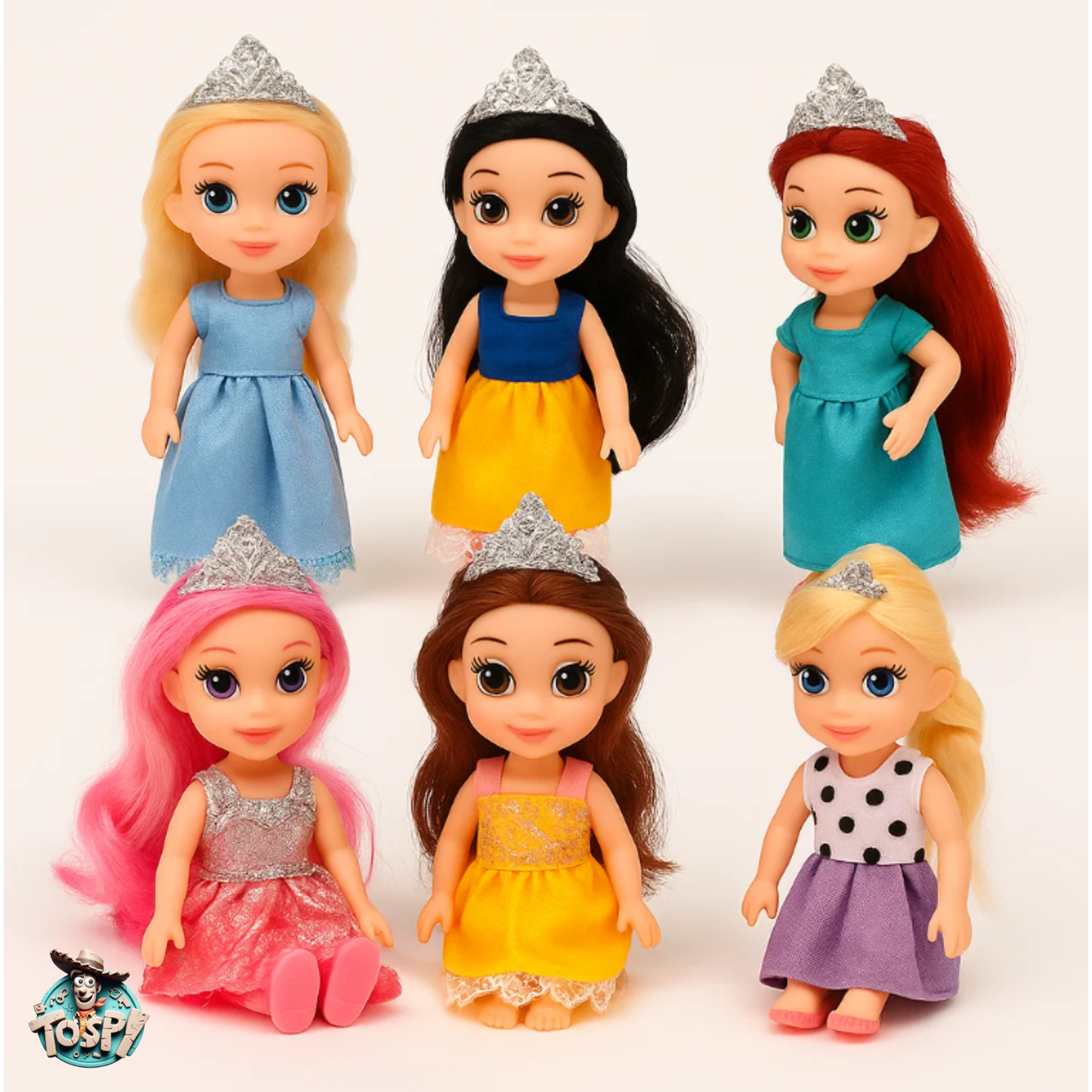 TOYSPI Miniature Pocket Princess Doll Playset | 6 Dolls & 30 Accessories