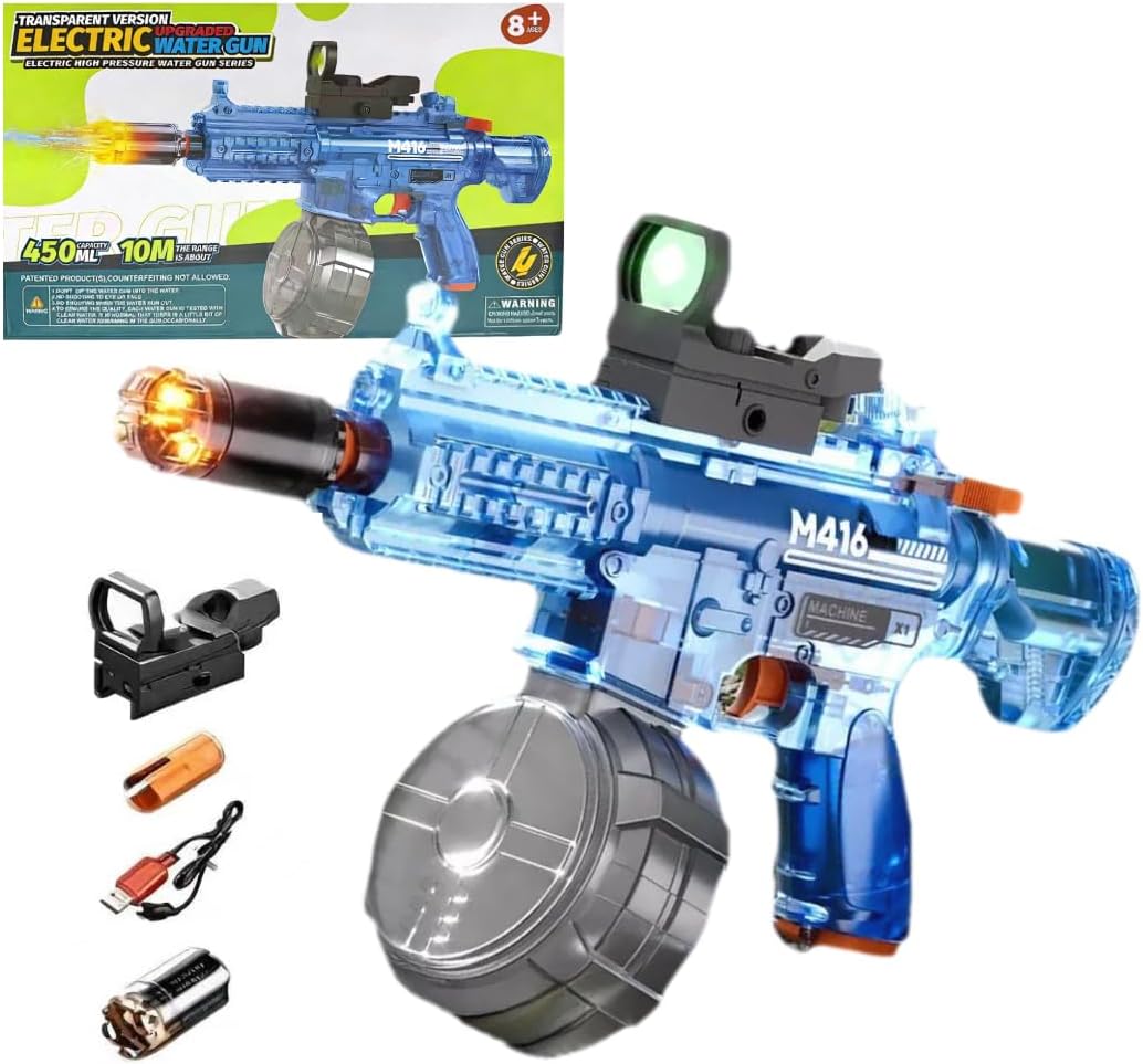 Electric Water Gun 33 Foot Range Blue Green Outdoor Water Toy