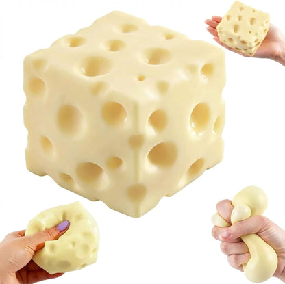 3-Inch Cheese Squishy Slow Rising TPR Sensory Fidget Toy