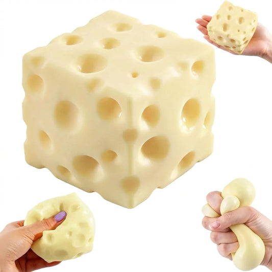3-Inch Cheese Squishy Slow Rising TPR Sensory Fidget Toy