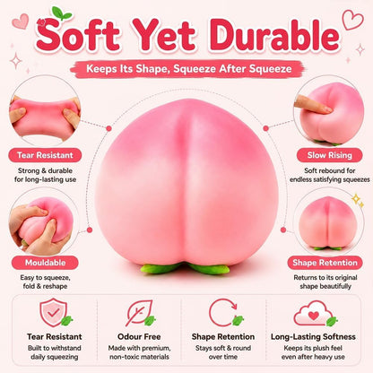 Jumbo Peach Squishy Sensory Fidget Toy