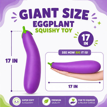 Jumbo Eggplant Squishy Slow Rising Sensory Fidget Toy