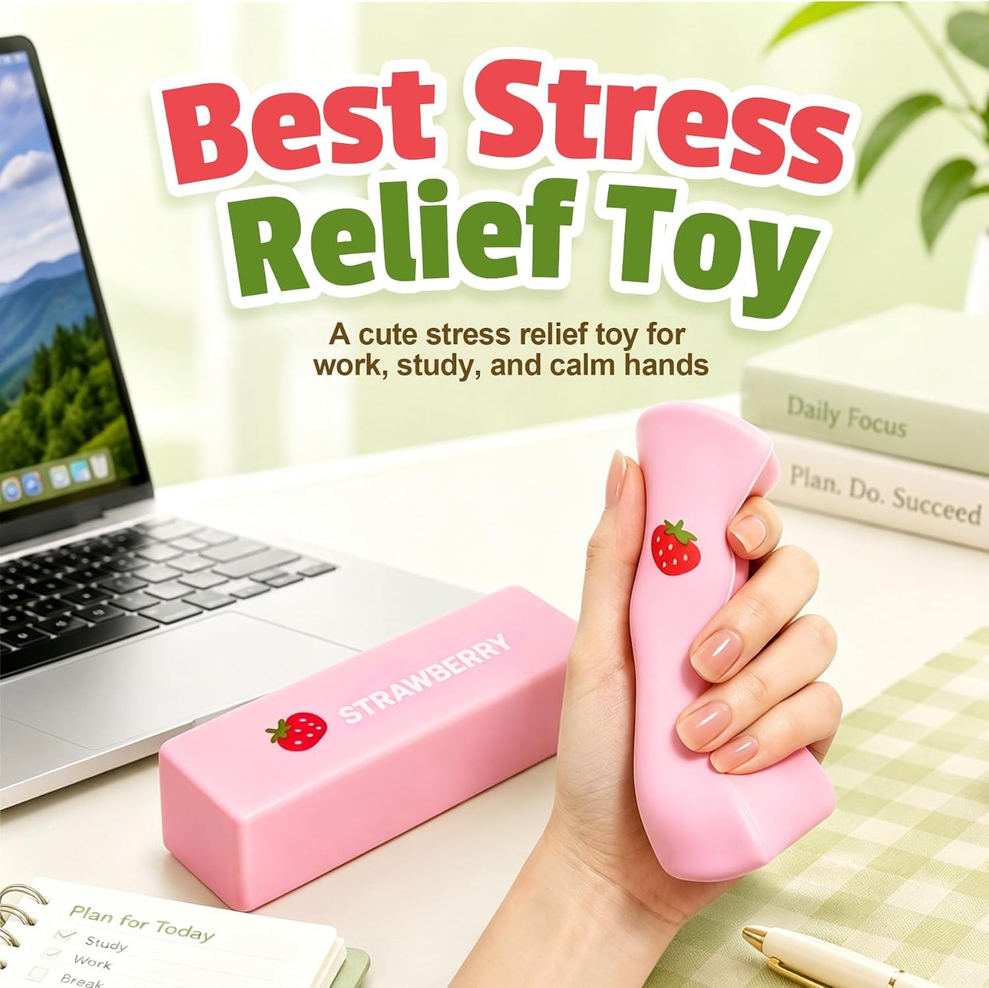 Strawberry and Butter Slow Rising Squishy Stress Relief Toy Set 2 Pack