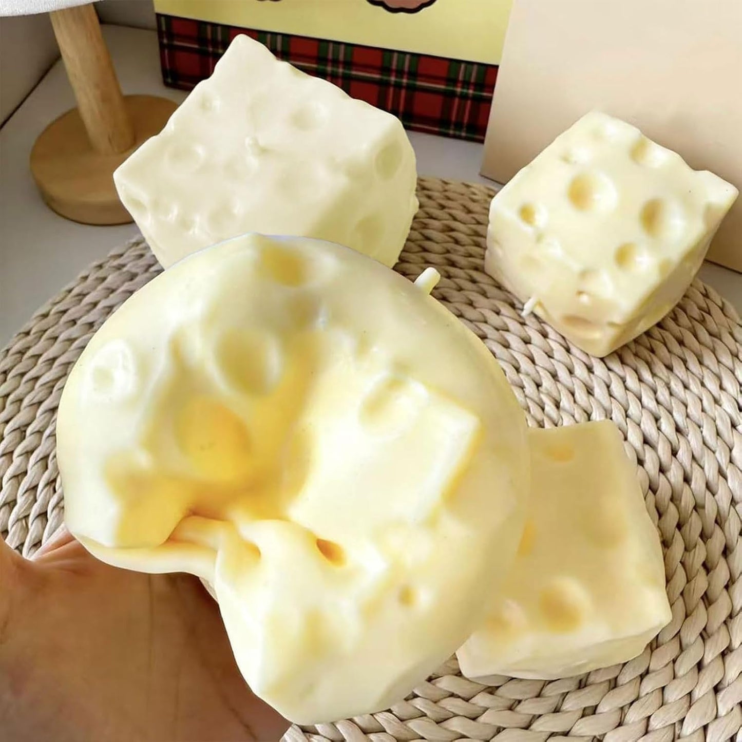3-Inch Cheese Squishy Slow Rising TPR Sensory Fidget Toy