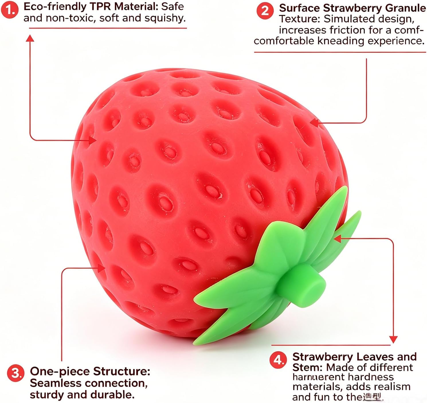Strawberry Slow Rising Squishy Stress Relief Toy 1.5 inches