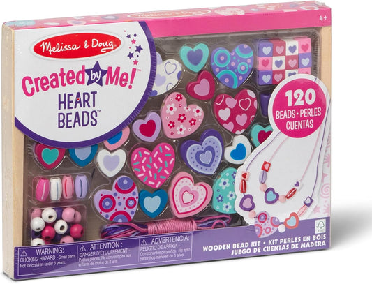 Melissa & Doug Created by Me Heart Beads Wooden Jewelry Making Kit