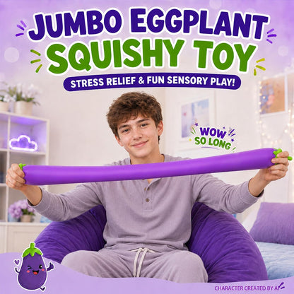 Jumbo Eggplant Squishy Slow Rising Sensory Fidget Toy