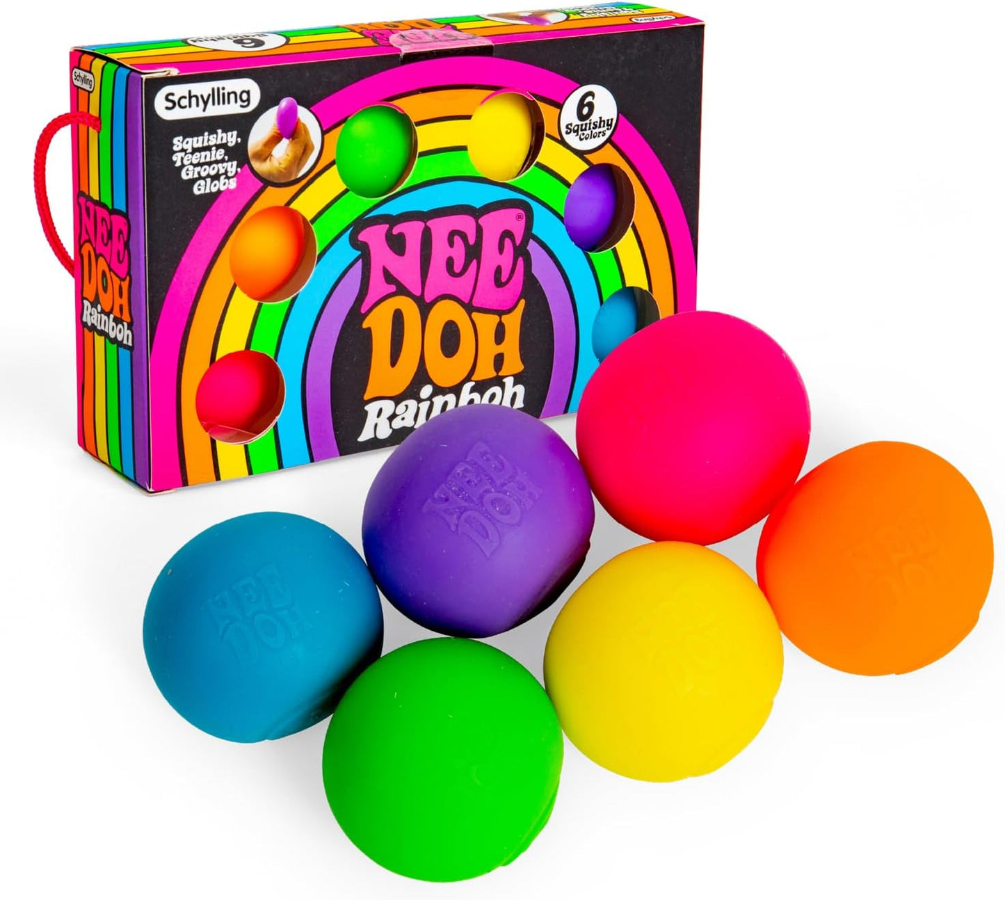 Schylling NeeDoh Rainboh Teenie Sensory Toy 6 Pack