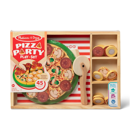 Melissa and Doug Wooden Pizza Party Play Set Pretend Kitchen Toy