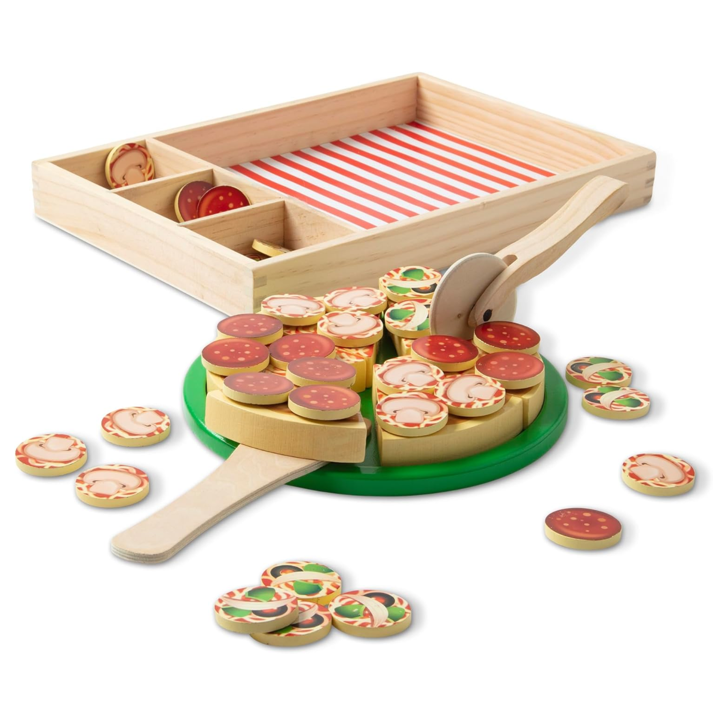 Melissa and Doug Wooden Pizza Party Play Set Pretend Kitchen Toy