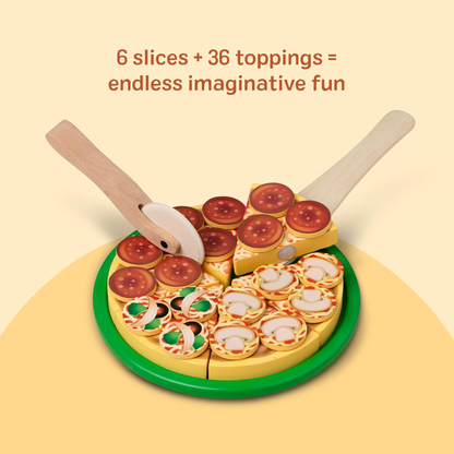 Melissa and Doug Wooden Pizza Party Play Set Pretend Kitchen Toy