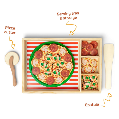 Melissa and Doug Wooden Pizza Party Play Set Pretend Kitchen Toy