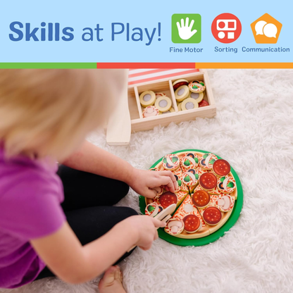 Melissa and Doug Wooden Pizza Party Play Set Pretend Kitchen Toy