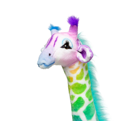 Melissa and Doug Rainbow Giraffe Lifelike Plush 54 Inch Stuffed Animal