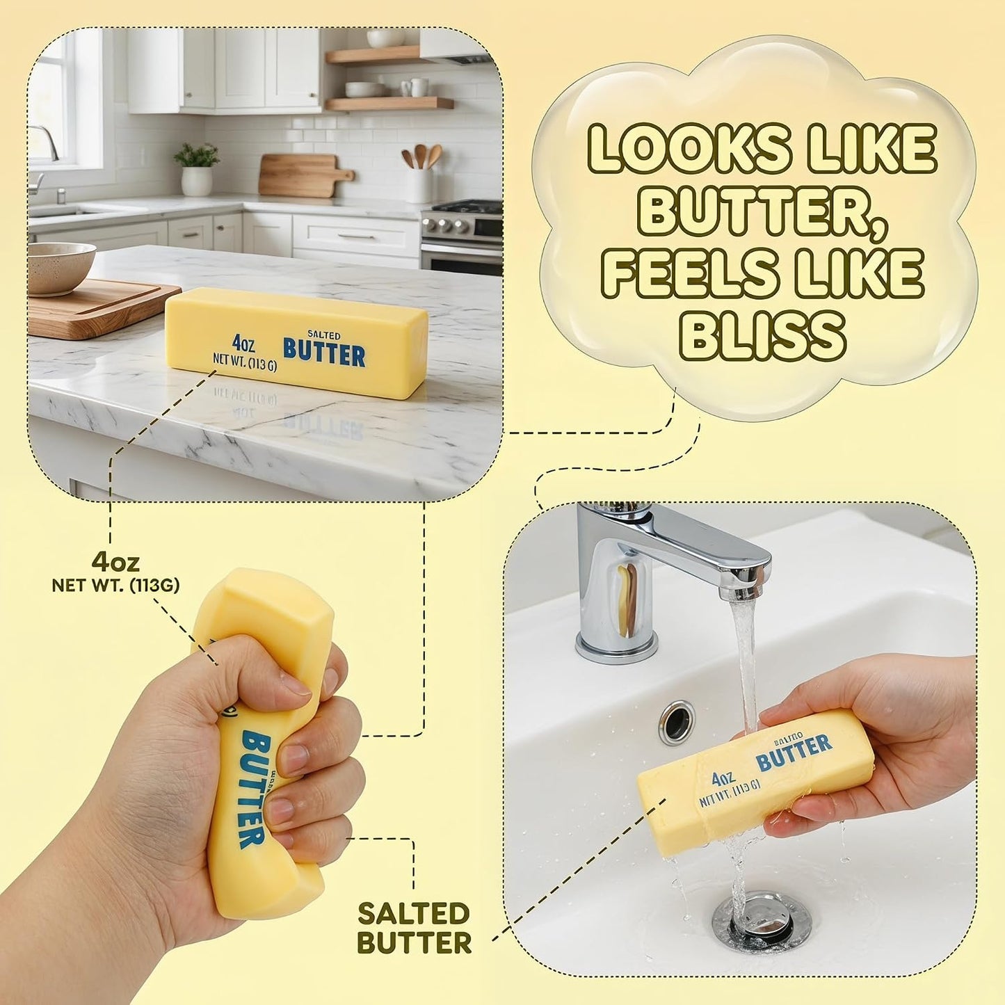 Butter Squishy Slow Rising Stress Relief Toy 4 oz