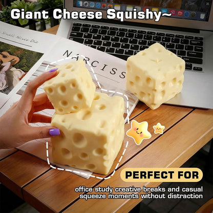 3-Inch Cheese Squishy Slow Rising TPR Sensory Fidget Toy