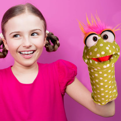 THiN AiR Brands Living Puppets Shesha 10 Inch Green Sock Hand Puppet