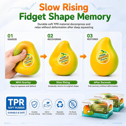 Crunchy Mango Squishy Slow Rising Sensory Fidget Toys 1-Pack