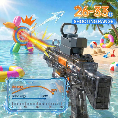 Electric Water Blaster with LED Light – Transparent Rechargeable Water Gun