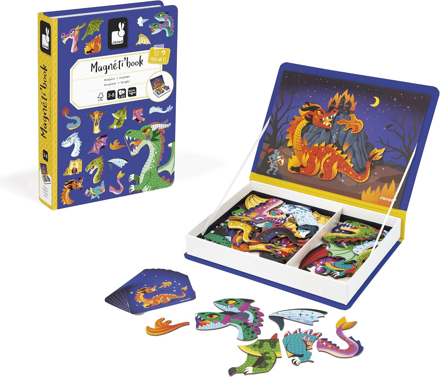 Janod Magneti'Book Dragons Magnetic Educational Game – 53 Magnets