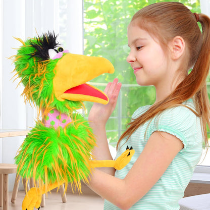 THiN AiR Brands Living Puppets Pickle 18 Inch Green Bird Hand Puppet