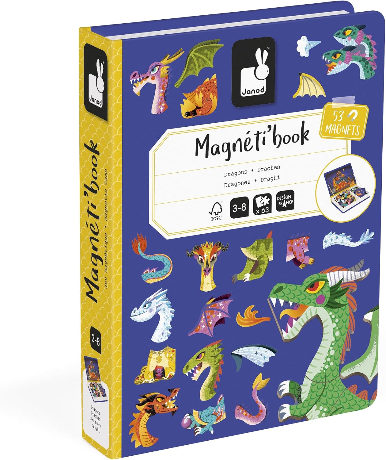 Janod Magneti'Book Dragons Magnetic Educational Game – 53 Magnets