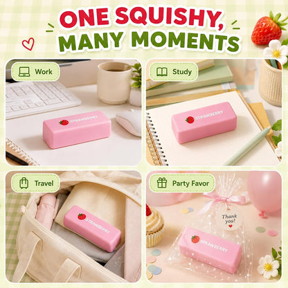 Strawberry and Butter Slow Rising Squishy Stress Relief Toy Set 2 Pack