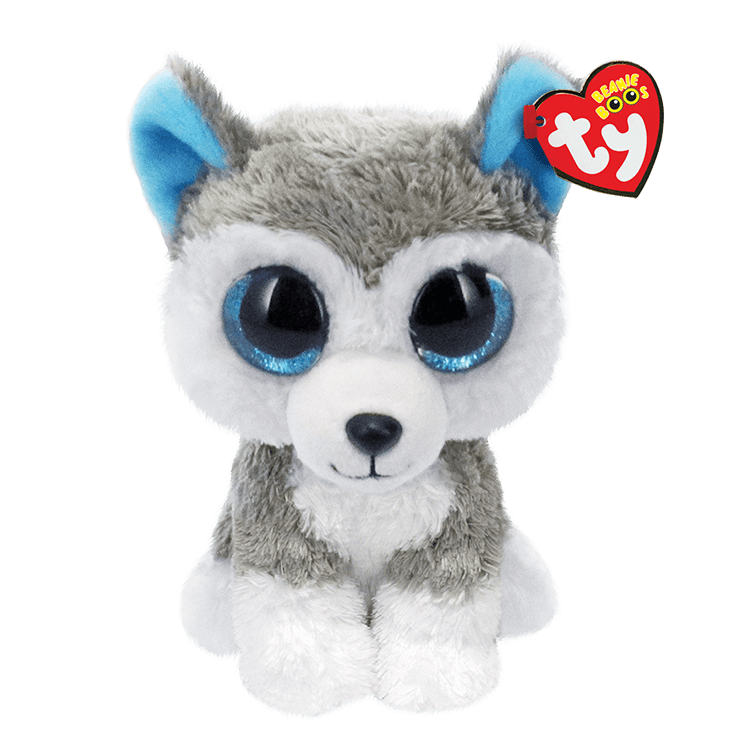 TY Slush Grey and White Husky Plush Toy – Soft Husky Stuffed Animal