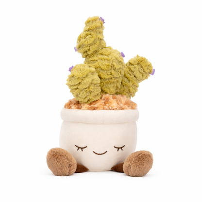 Cute Cactus Plush Toy with Soft Fabric Pot – Smiling Plant Plush Decorative Toy for Kids and Nursery Rooms