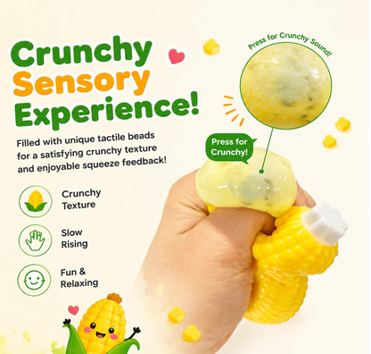 Crunchy Corn Squishy ASMR Sensory Fidget Toy