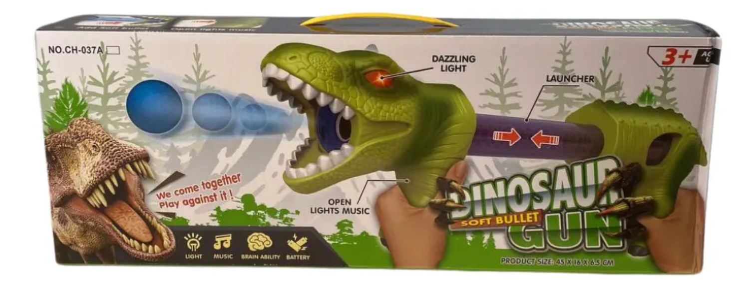 Dinosaur Dart Blaster Set with 8 Soft Darts Lights and Sounds