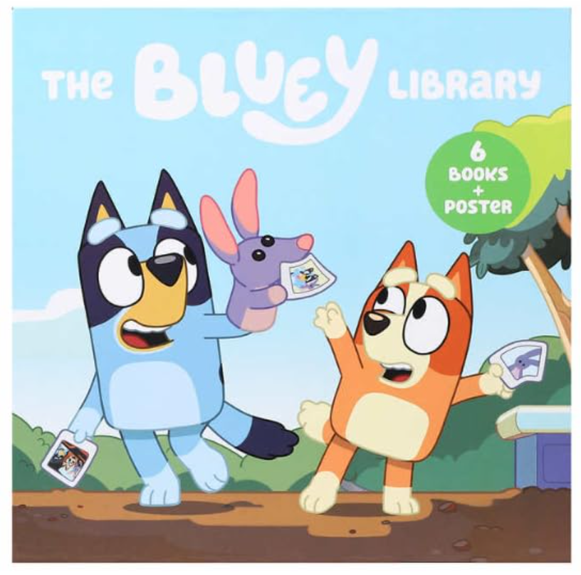 The Bluey 6 Book Hardcover Library Set with Poster