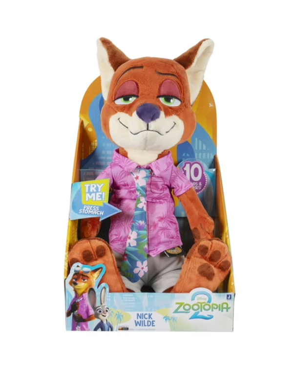 Nick Wilde Talking Plush Toy – Disney Zootopia 12” Interactive Fox for Kids (10+ Phrases)