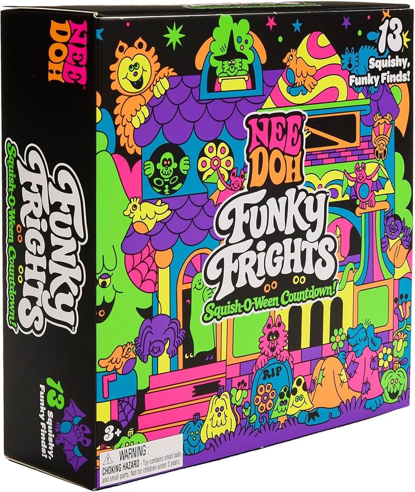 Schylling NeeDoh Funky Frights 2026 Squish-O-Ween Countdown Box – 13 Surprises